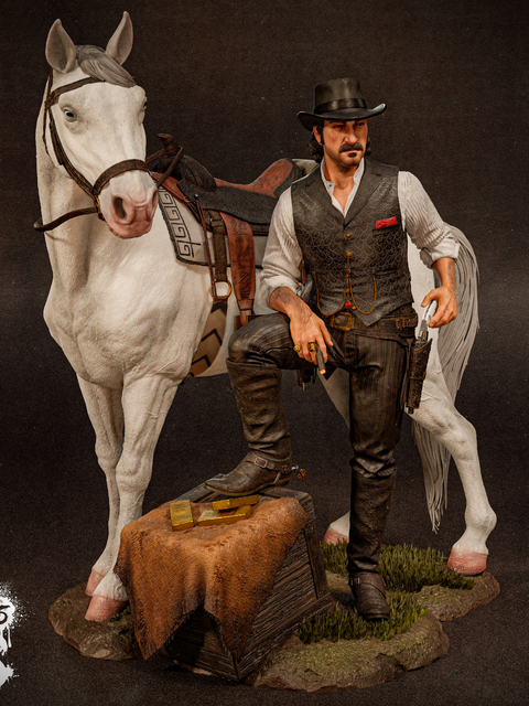Dutch Van Der Linde Collectible Figure &mdash; Red Dead Redemption 2, Painted, M (26cm)