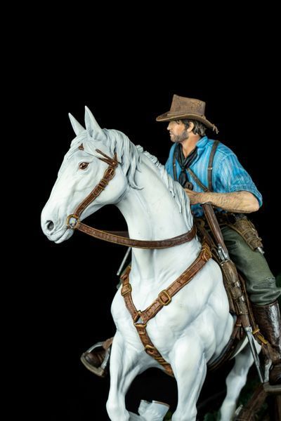 Arthur Morgan & Horse Diorama &ndash; RDR2 | Exclusive Hand-Painted Figure, Painted, L (36cm)