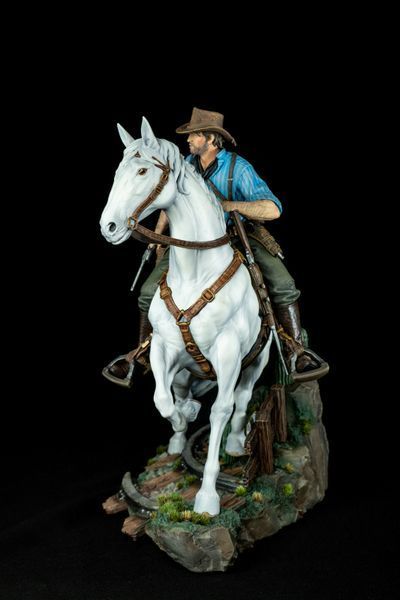 Arthur Morgan & Horse Diorama &ndash; RDR2 | Exclusive Hand-Painted Figure, Painted, L (36cm)