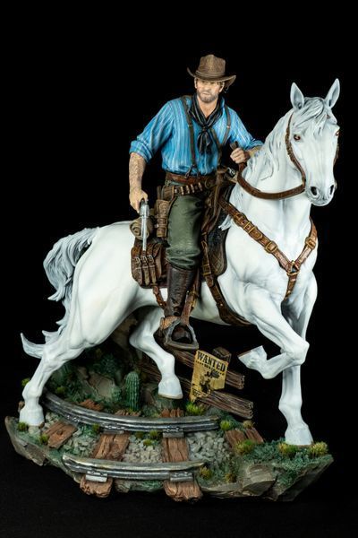 Arthur Morgan & Horse Diorama &ndash; RDR2 | Exclusive Hand-Painted Figure, Painted, L (36cm)