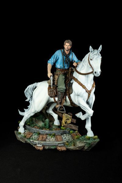 Arthur Morgan & Horse Diorama &ndash; RDR2 | Exclusive Hand-Painted Figure, Painted, L (36cm)