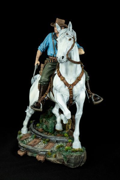 Arthur Morgan & Horse Diorama &ndash; RDR2 | Exclusive Hand-Painted Figure, Painted, L (36cm)