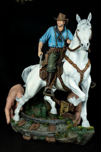 Arthur Morgan & Horse Diorama &ndash; RDR2 | Exclusive Hand-Painted Figure, Painted, L (36cm)