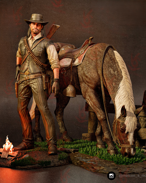 John Marston Collectible Figure &mdash; Red Dead Redemption 2, Painted, S (24cm)