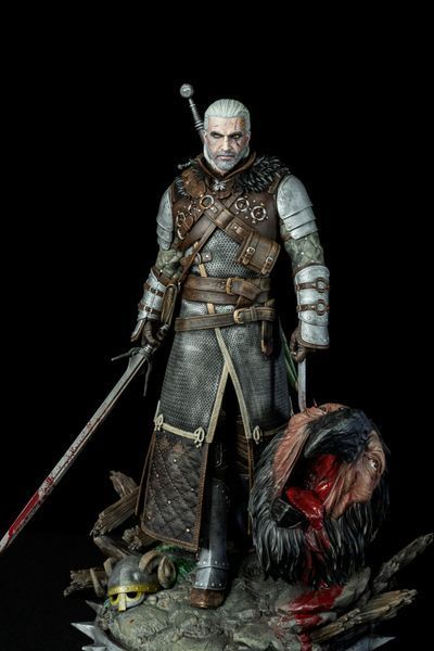 Geralt of Rivia Collectible Figure (Ursine Armor) &mdash; The WItcher &mdash; Hearts of Stone & Toxicity Edition, Painted, L (28cm)