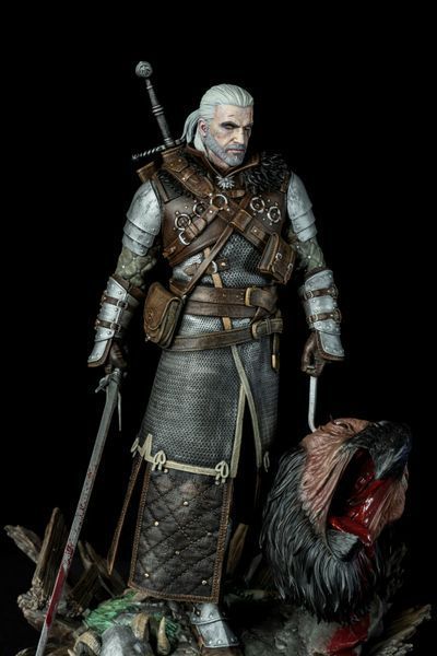 Geralt of Rivia Collectible Figure (Ursine Armor) &mdash; The WItcher &mdash; Hearts of Stone & Toxicity Edition, Painted, L (28cm)