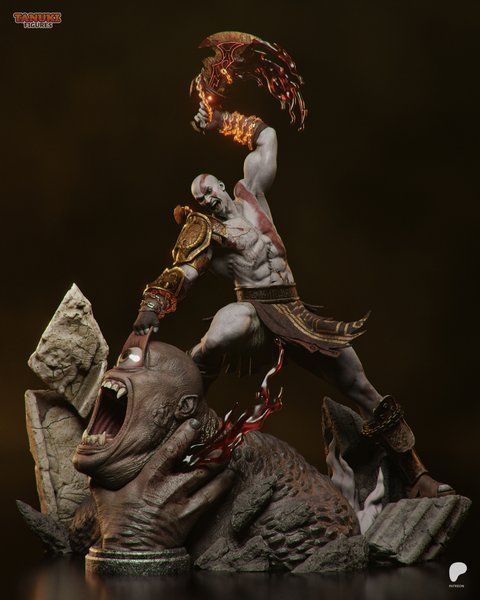 Коллекционная диорама Кратос и Циклоп &mdash; God of War Kratos & Cyclops Diorama &mdash; God of War Collectible Statue фото