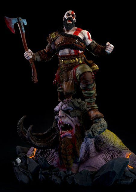 Коллекционная диорама Кратос и Тролль &mdash; God of War Kratos & Troll Diorama &mdash; God of War Collectible Statue фото