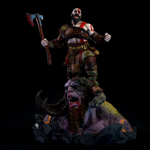 Коллекционная диорама Кратос и Тролль &mdash; God of War Kratos & Troll Diorama &mdash; God of War Collectible Statue фото
