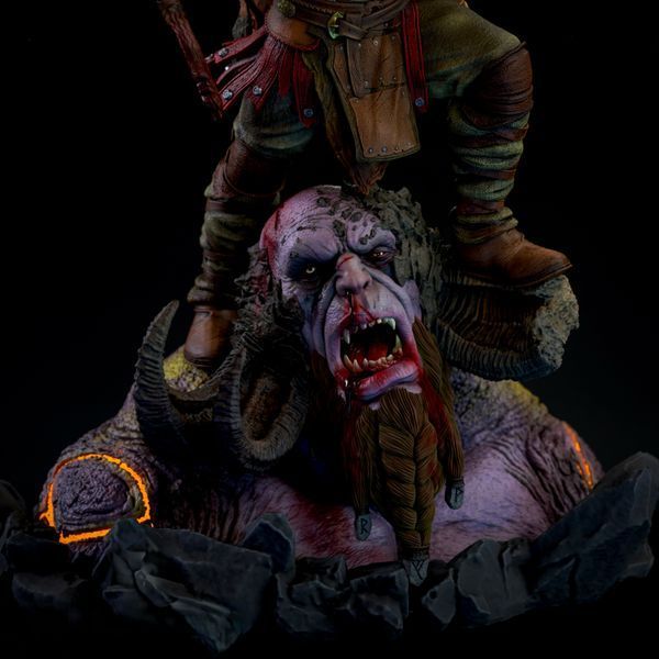 Коллекционная диорама Кратос и Тролль &mdash; God of War Kratos & Troll Diorama &mdash; God of War Collectible Statue фото