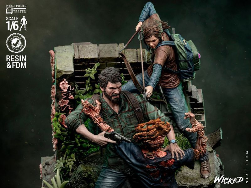 Joel, Ellie & Clicker Collectible Diorama (The Last of Us) &mdash; 1/6 Scale, Painted, L (41cm)