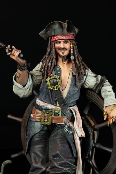 Captain Jack Sparrow Collectible Figure (Pirates of the Caribbean), Painted, L (36cm)