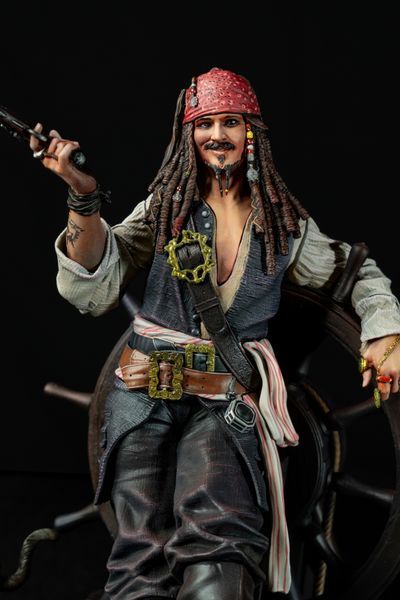 Captain Jack Sparrow Collectible Figure (Pirates of the Caribbean), Painted, L (36cm)