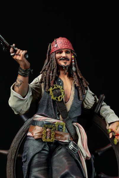 Captain Jack Sparrow Collectible Figure (Pirates of the Caribbean), Painted, L (36cm)