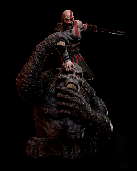 Коллекционная диорама Кратос и Тролль &mdash; God of War Kratos & Troll Diorama &mdash; God of War Collectible Statue 2 фото