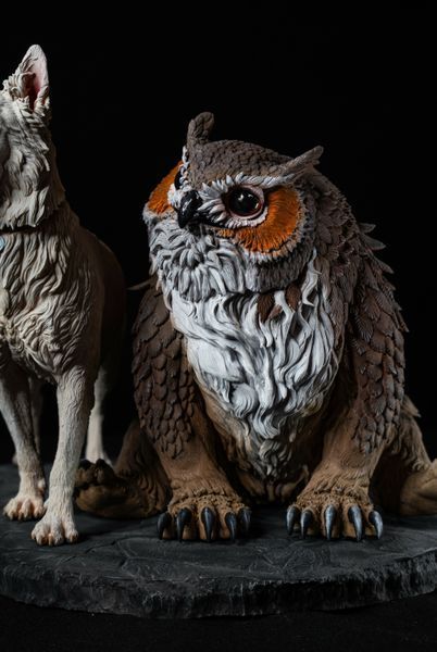 Baldur's Gate 3 Diorama: Scratch & Owlbear 3D Printed Figurine, Unpainted, Standart 14 * 20cm