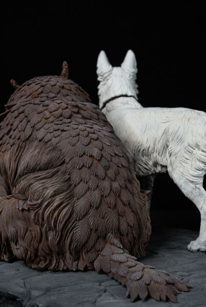 Baldur's Gate 3 Diorama: Scratch & Owlbear 3D Printed Figurine, Unpainted, Standart 14 * 20cm