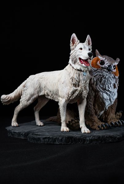 Baldur's Gate 3 Diorama: Scratch & Owlbear 3D Printed Figurine, Unpainted, Standart 14 * 20cm
