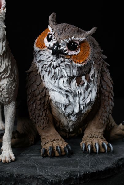 Baldur's Gate 3 Diorama: Scratch & Owlbear 3D Printed Figurine, Unpainted, Standart 14 * 20cm