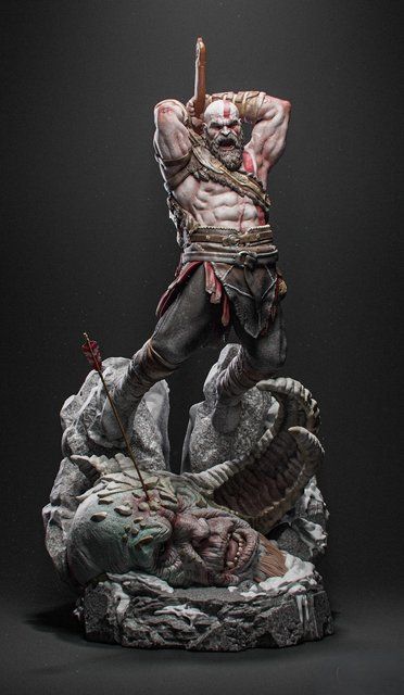 Коллекционная диорама Кратос и Тролль &mdash; God of War Kratos & Troll Diorama &mdash; God of War Collectible Statue 3 фото